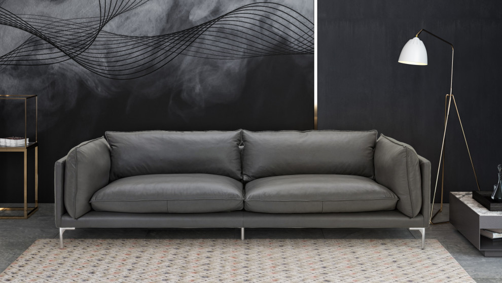 Divani Casa Harvest Modern Full Leather Sofa   Midcentury   Sofas   by Vig Furniture Inc.  Houzz