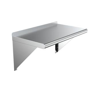 AMGOOD 16 in. x 30 in. Stainless Steel Wall Shelf. Kitchen Restaurant Garage Laundry Utility Room Metal Shelf with Brackets AMG WS-1630