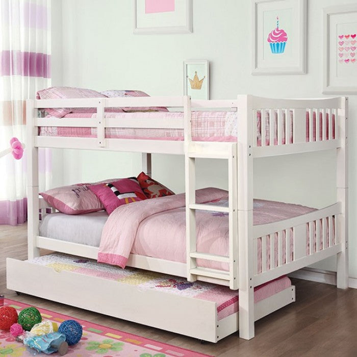 Cameron Full/ Full Bunk Bed White - CM-BK929F-WH