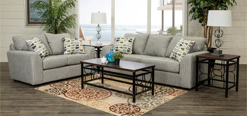 Hannah Gray 5 Piece Living Room Set