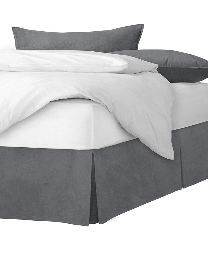 6ix Tailors Fine Linens Vanessa Charcoal Platform Bed Skirt King 15