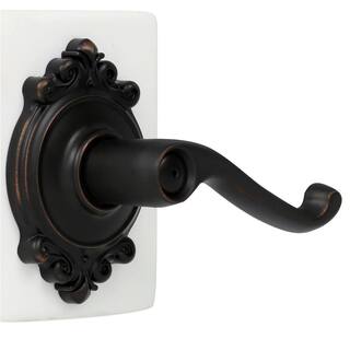 Schlage Flair Aged Bronze Privacy BedBath Door Handle with Brookshire Trim F40 FLA 716 BRK