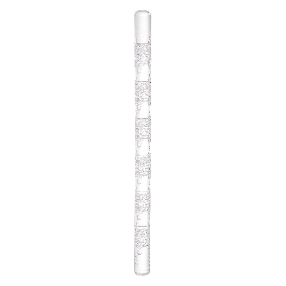 Acrylic Embossed Rolling Pin 16cm x 1cm Small Musical Note Pattern   Transparent