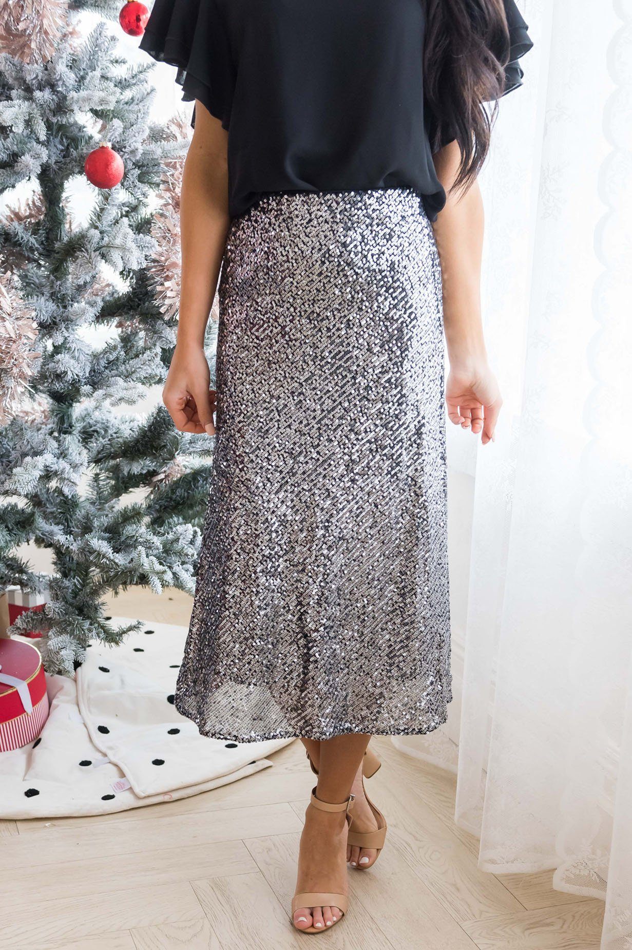 Be A Shining Star Modest Sequin Skirt