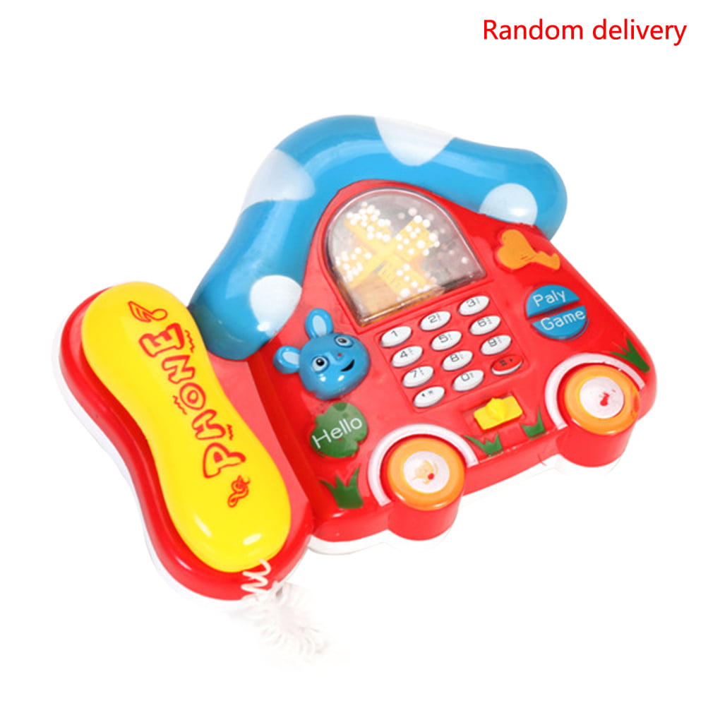 Children Kids Toy Telephone Mini Colorful Electric Music Telephone Sounds Toys Gift Random Color