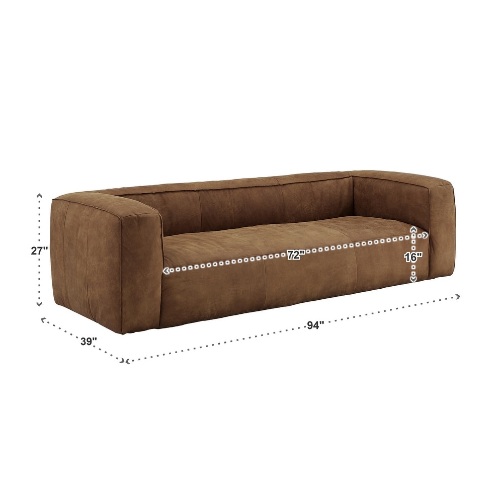 Divya Outback Tan Leather Sofa by iNSPIRE Q Modern