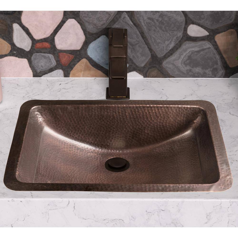 Monarch Abode Monarch Dual Mount Pure Copper Hand Hammered Venetian 21 in. Single Bowl Sink 17095