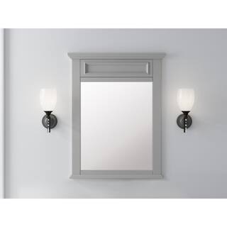 Home Decorators Collection Sadie 28 in. W x 36 in. H Framed Rectangular Beveled Edge Bathroom Vanity Mirror in Dove Gray MD-M2123