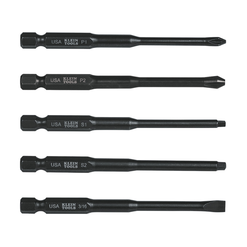 Klein Tools Assorted 3.5 in. L Power Driving Set Steel 5 pc