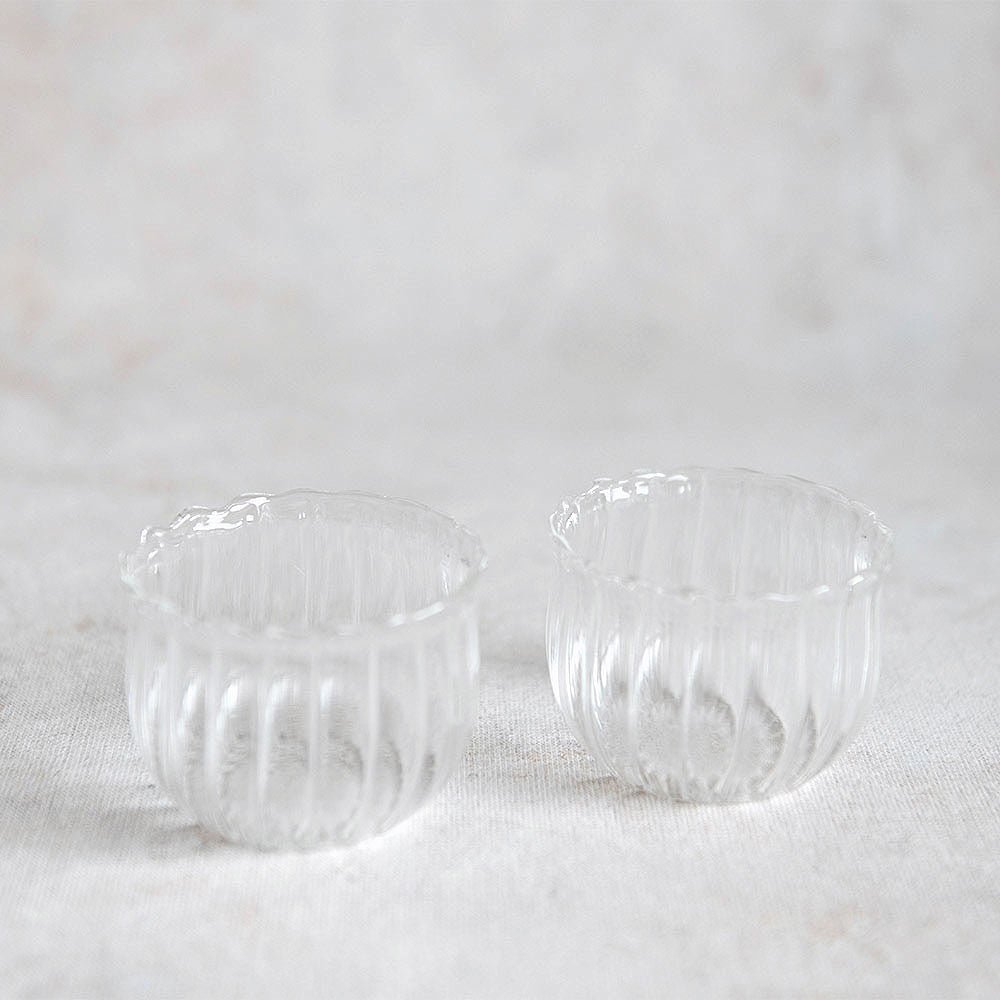 Petite Scalloped Glass Votive Set