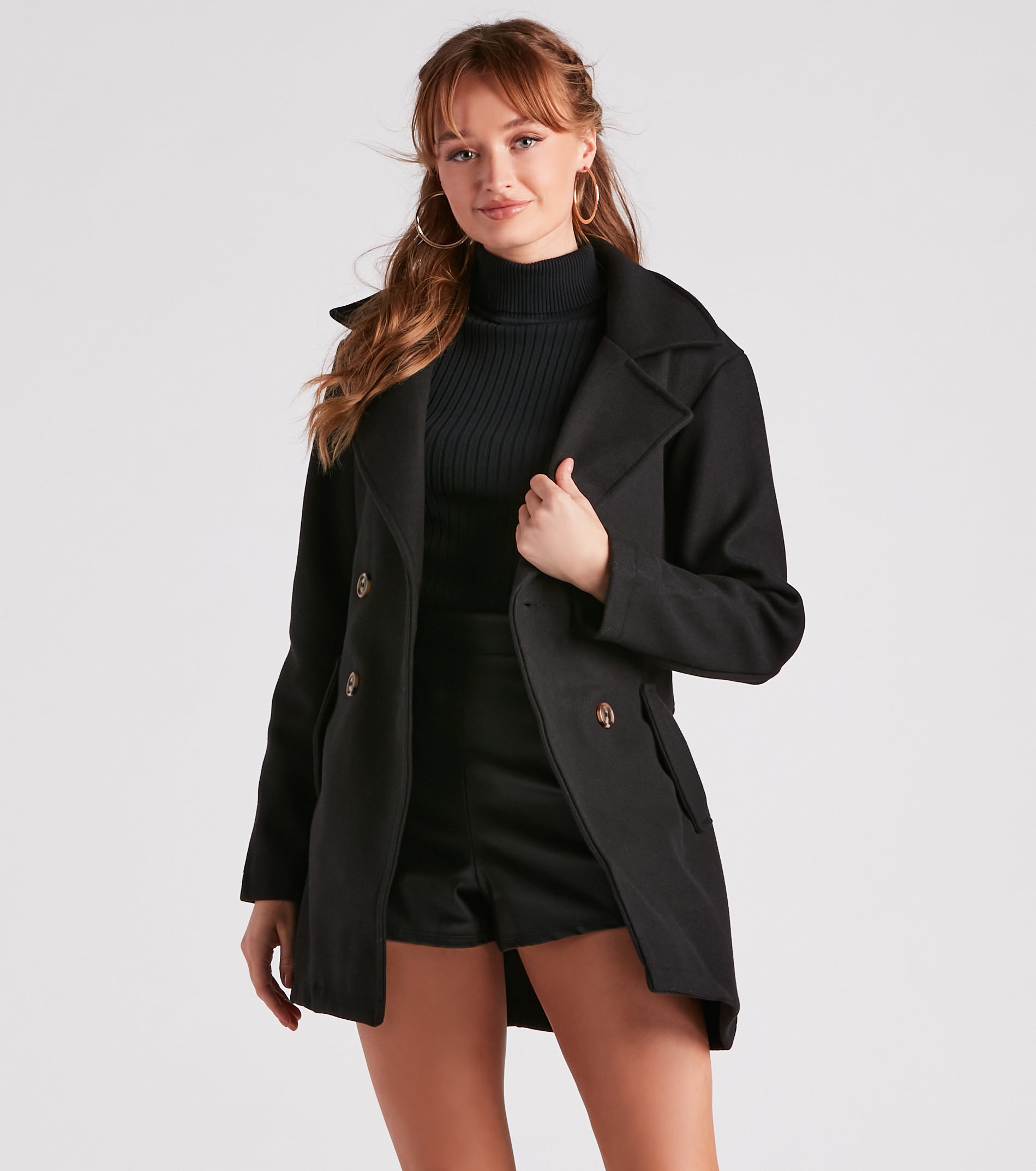 Elevated Chic Belted Faux Wool Coat