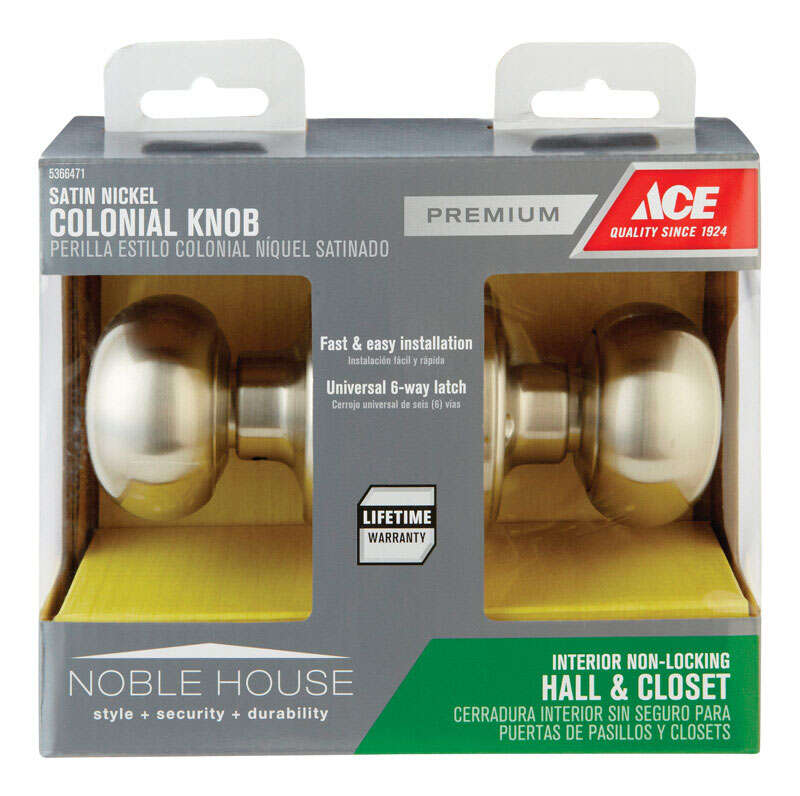 Ace Colonial Satin Nickel Passage Lockset 1-3/4 in.