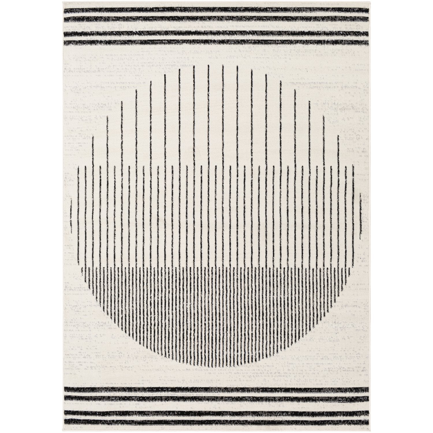 Pisa Rug in Black, Ivory, Medium Gray, Light Gray