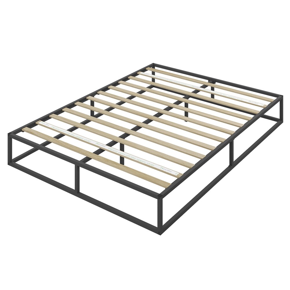 Novilla Metal Platform Bed Frame with Wooden Slat Support