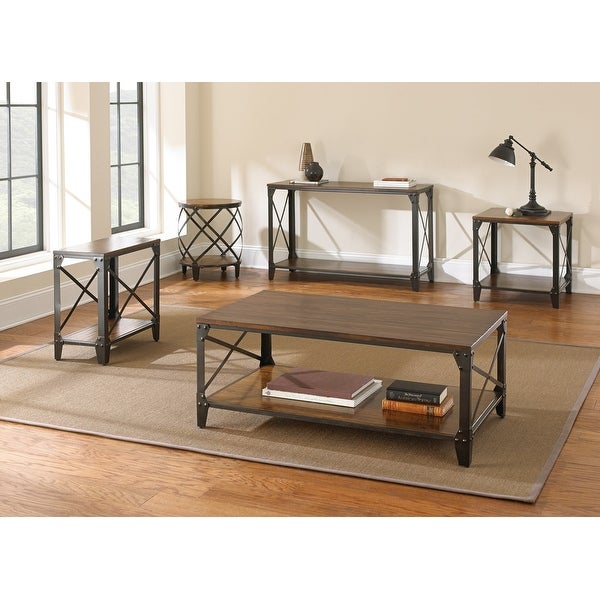 Carbon Loft Fischer Brown Solid Birch and Iron Rustic Coffee Table