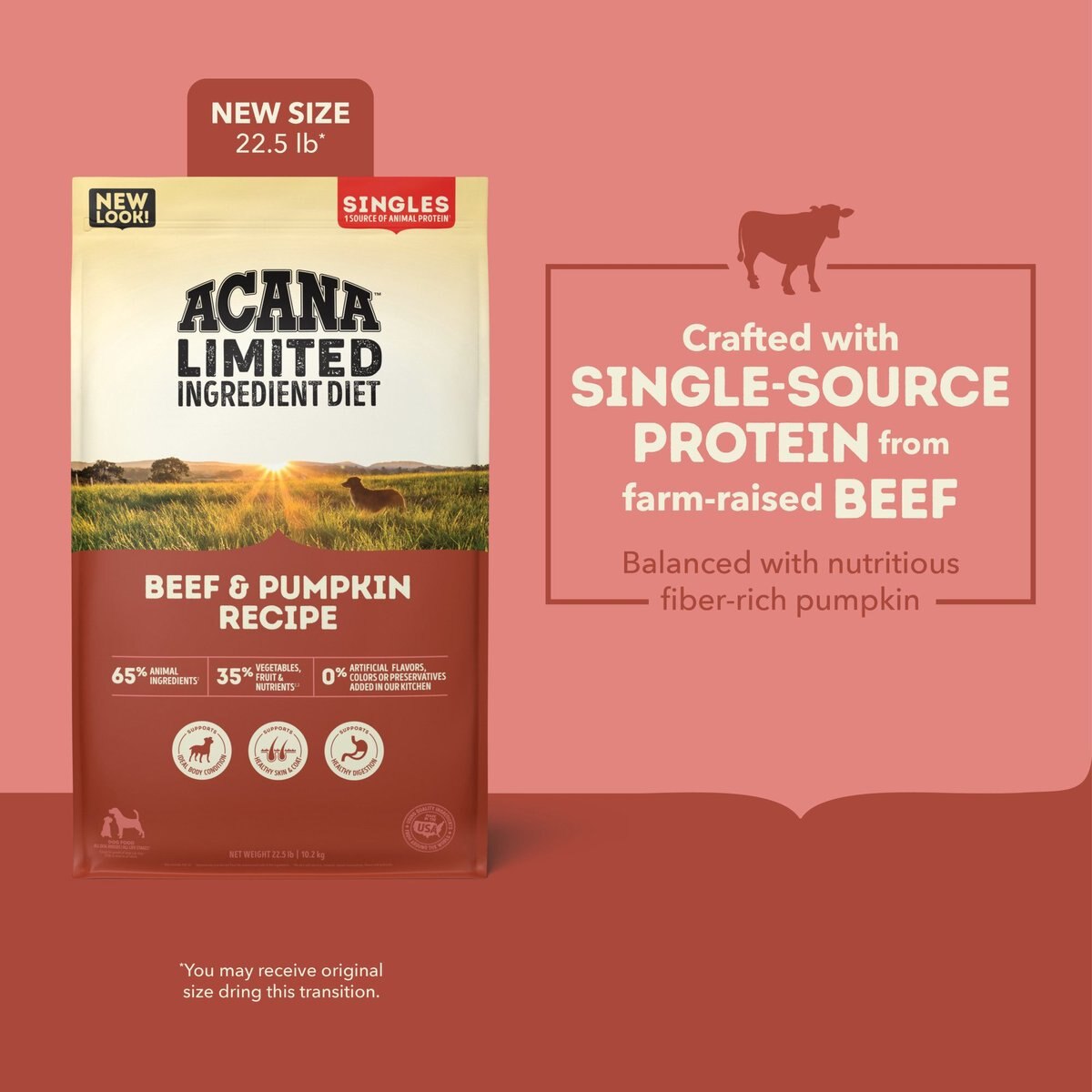 ACANA Singles Limited Ingredient Diet Beef and Pumpkin Recipe Grain-Free Dry Dog Food