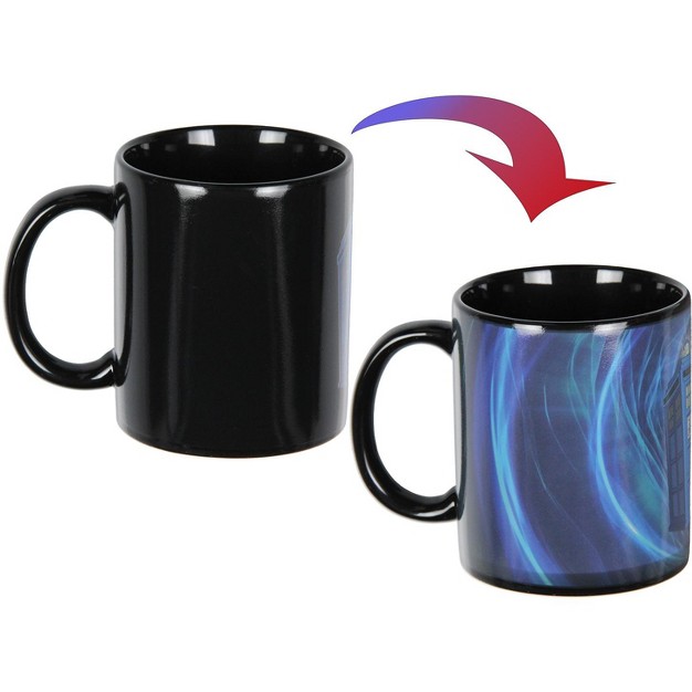 Doctor Who Tardis Vortex Heat Reactive Color Changing Tea Coffee Mug Cup Black