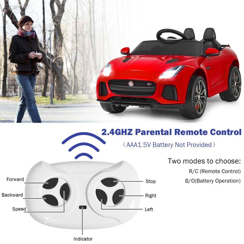 12V Jaguar F-Type SVR Licensed Kids Ride On Car, Battery Powered Riding Toy Car with Remote Control