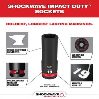 MW SHOCKWAVE 12 in. Drive Metric 6 Point Impact Socket Set (87-Piece) 49-66-7015-49-66-7015-49-66-7015