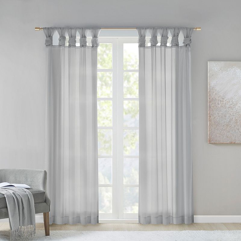 Madison Park 2-pack Elowen Twisted Tab Voile Sheer Window Curtains