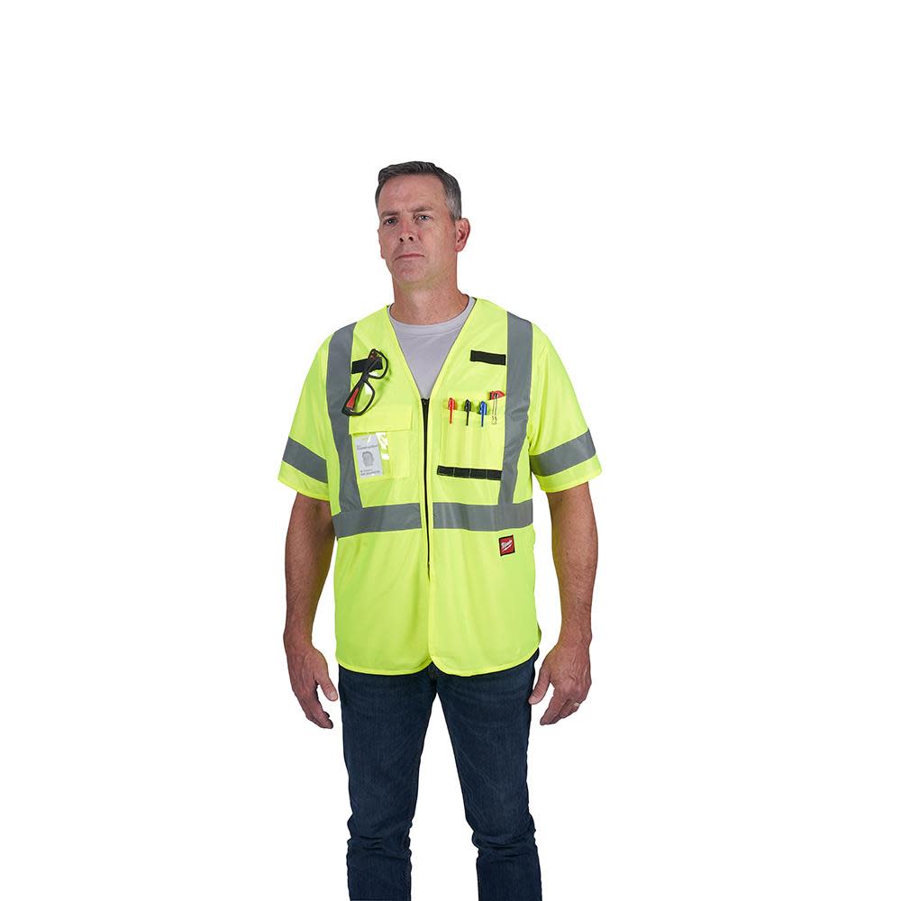 Milwaukee High Vis Safety Vest Yellow Class 2 Mesh Breakaway AR/FR Cat 1  L/XL