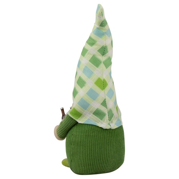 Green And Blue Plaid Springtime Gnome