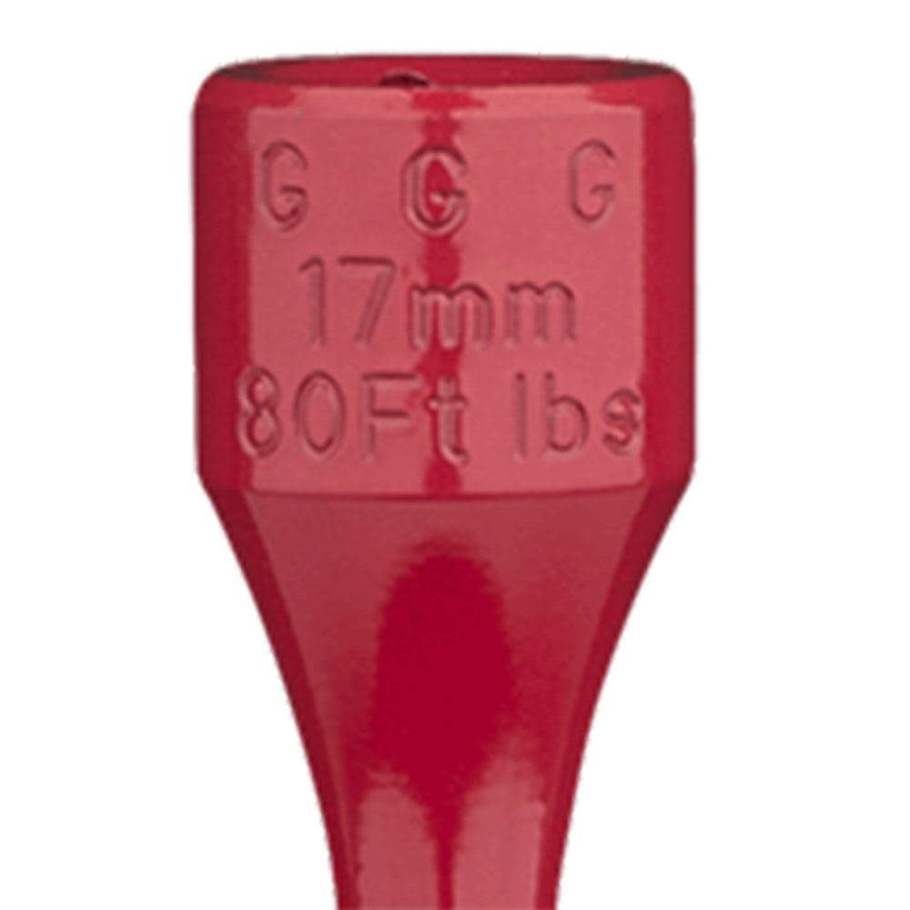 American Forge and Foundry Torque Limiting Socket， 1/2 In. Drive， 80 Ft./Lb.， 17 Mm.， Red ;