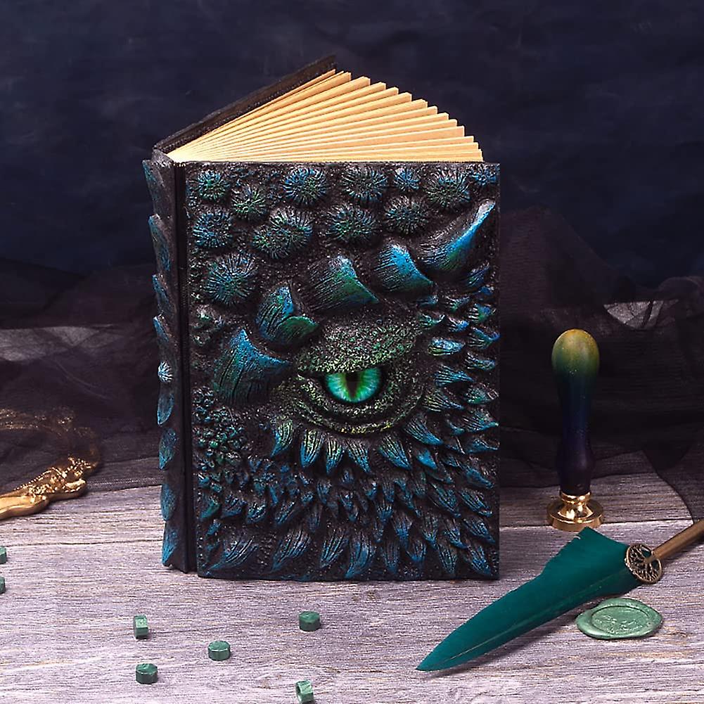 3d Dragon Hardcover Sculpture Journal， Antique Handmade Eye Polystone Blank Craft Writing Sketch Notebook， Home Ornament Artistic Fantasy Decoration