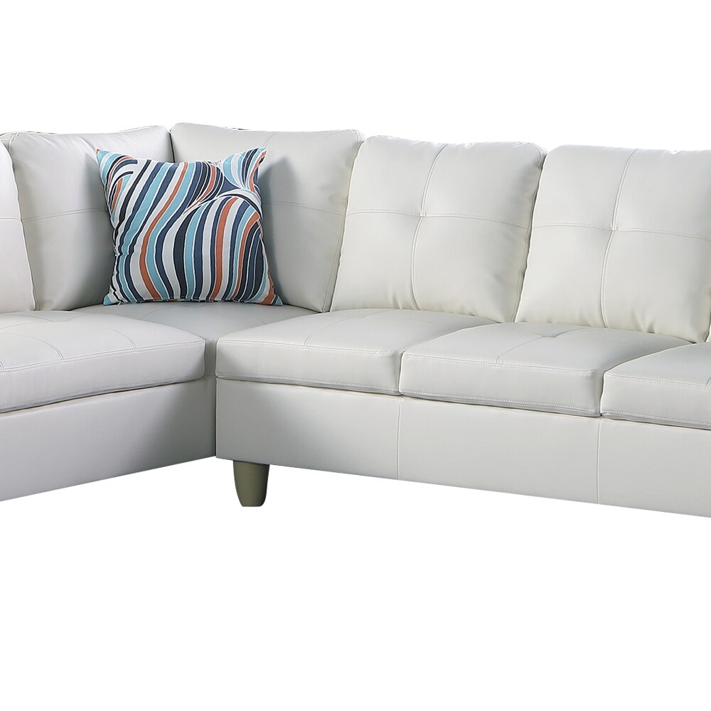 Star Home Living Leather white 2 pieces sofa set left facing