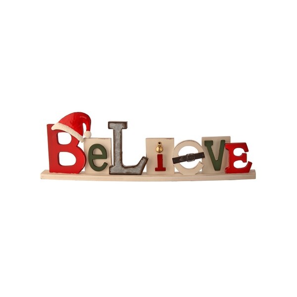 23.5L Metal/Mdf Believe W/Hat Tablepiece