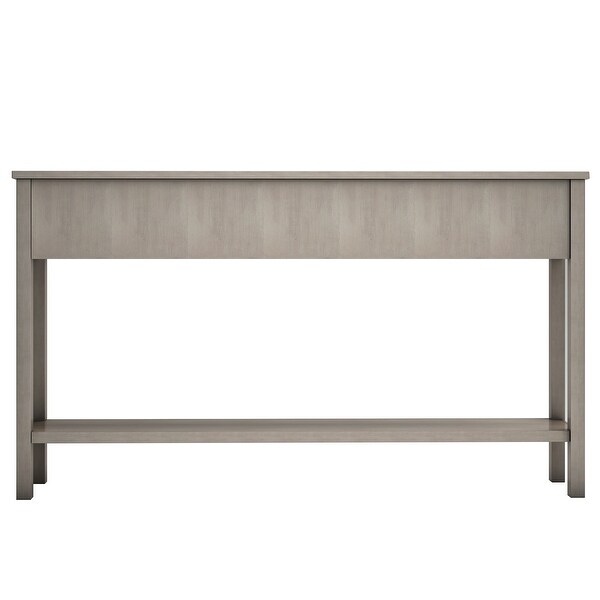 Entryway Console Table， Long Sofa Table with Drawers and Bottom Shelf