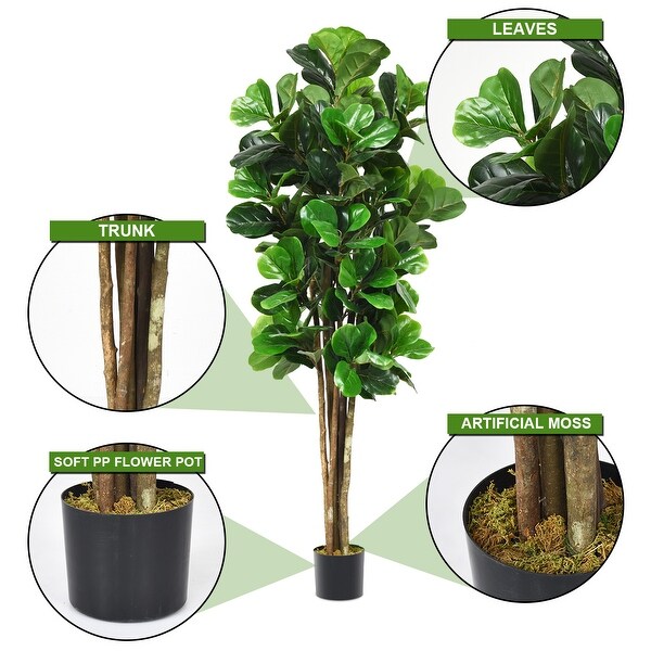 6ft Artificial Natural Fig Tree Bush Indoor/Outdoor decorative Planter