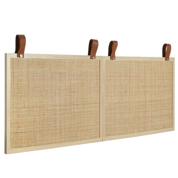 Natural Rattan Decorative Panel Wall-Mounted Headboard - - 37566993