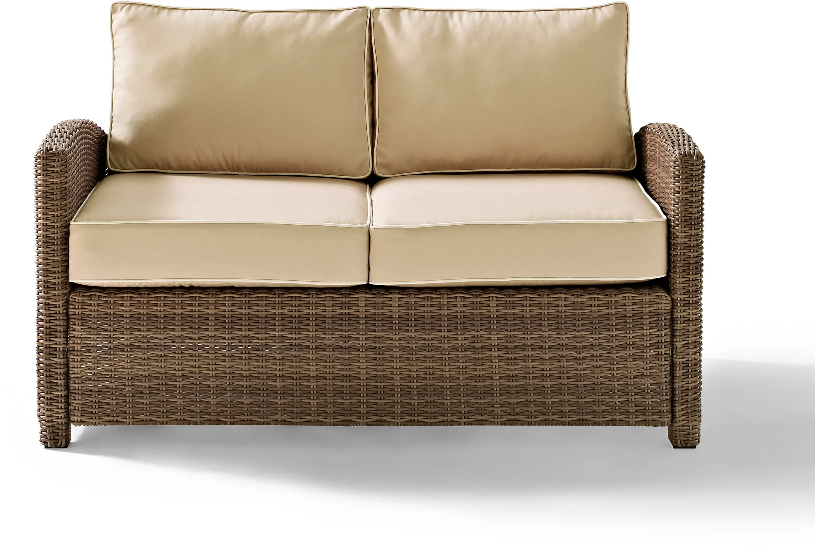 Bradenton Sand and Wicker Patio Loveseat