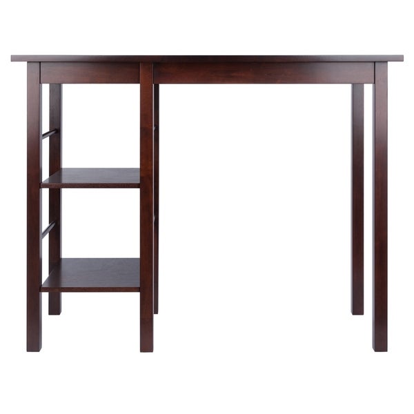 Winsome Wooden Egan Dining Breakfast Table with Two Side Shelves