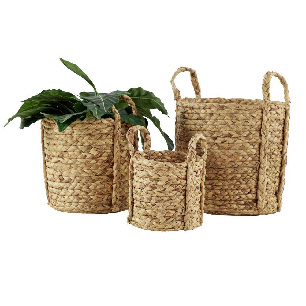 Litton Lane Seagrass Handmade Woven Storage Basket with Handles (Set of 3) 84428