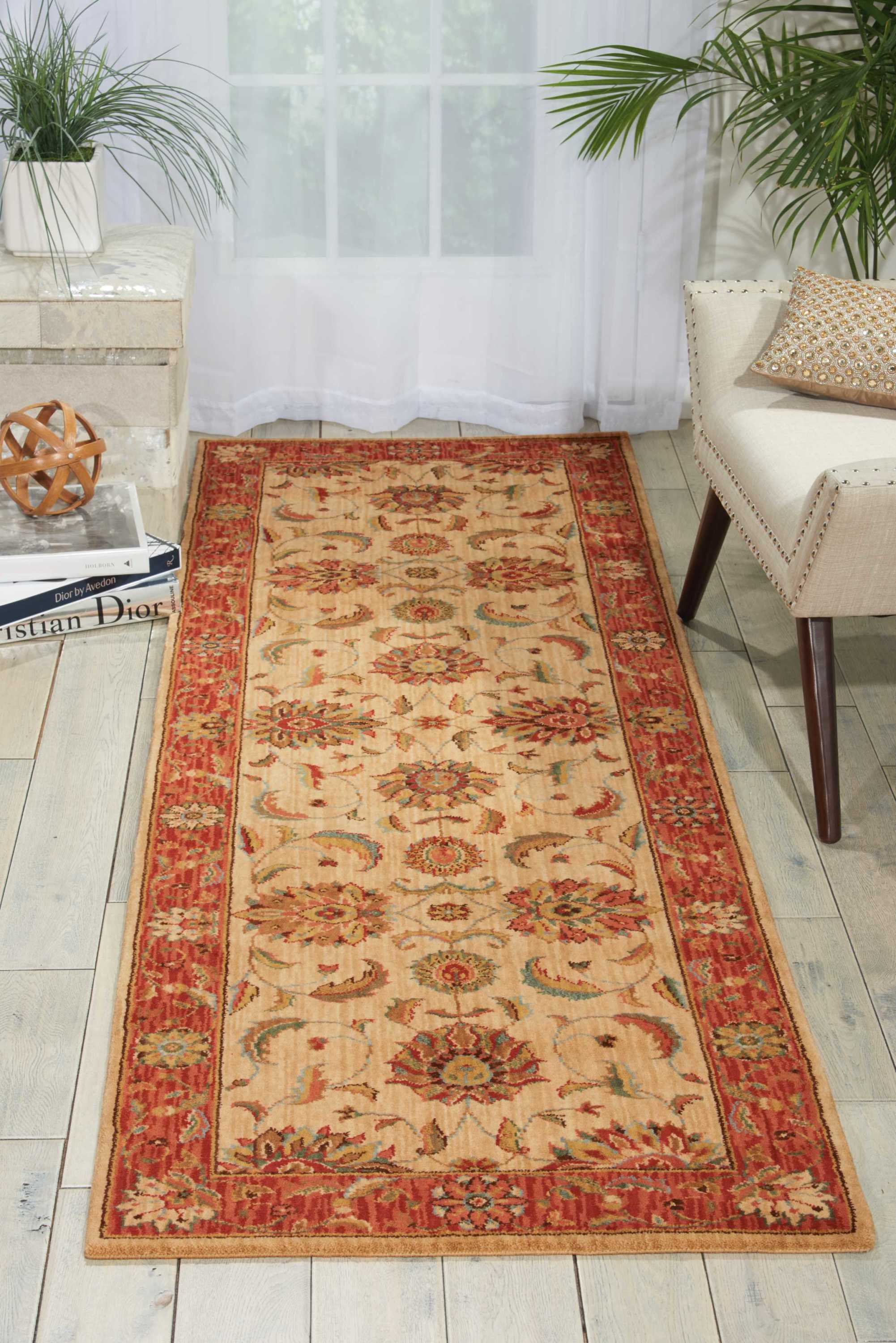 Living Treasures Ivory/Red Rug