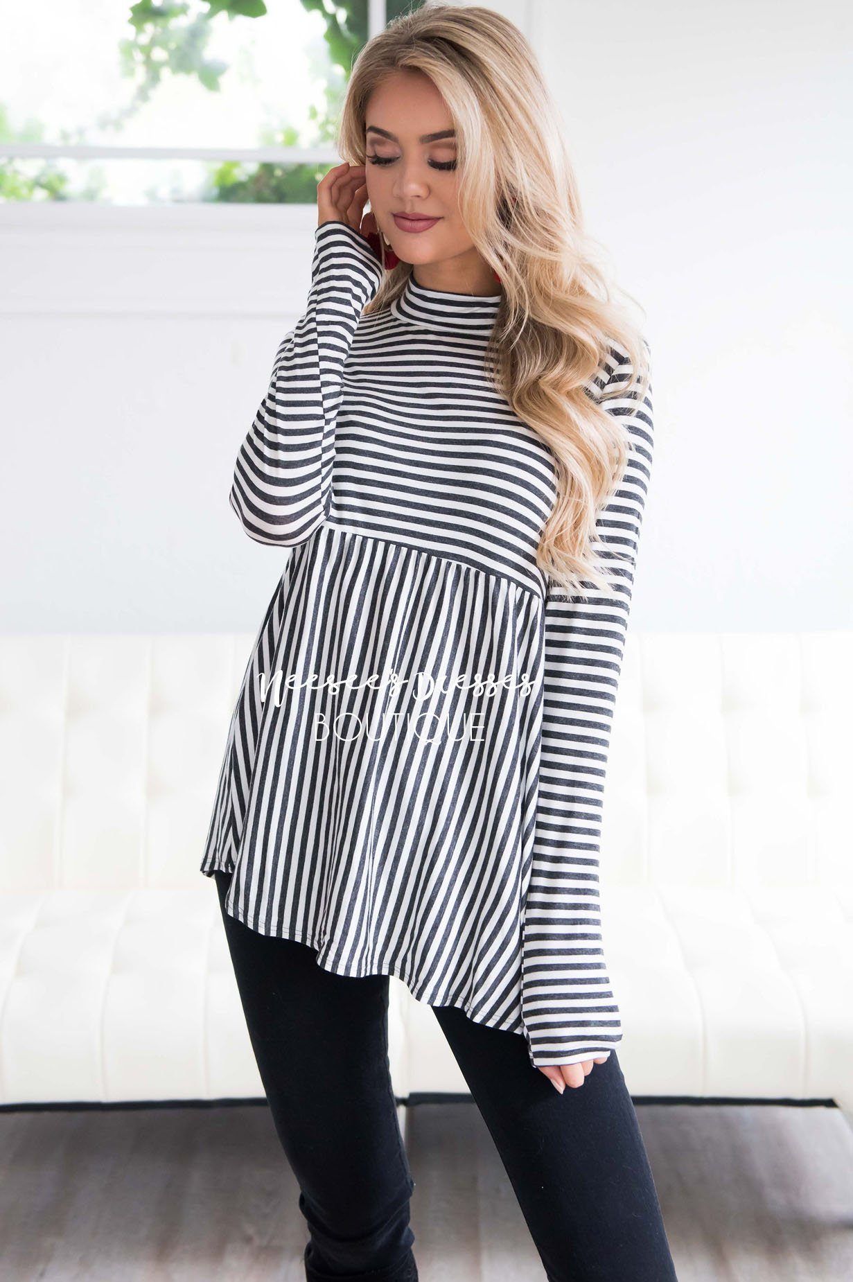 Down Town Dreams Striped Babydoll Top