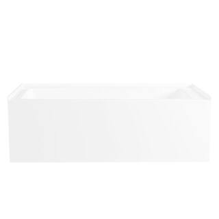 Kingston Brass Aqua Eden Sarah 66 in. Acrylic Left-Hand Drain Rectangular Alcove Bathtub in White HHVTAP663222L