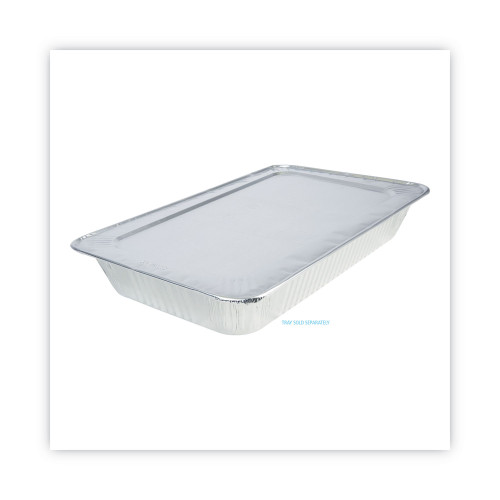 Boardwalk Aluminum Steam Table Pan Lids， Fits Full-Size Pan， Deep，12.88 x 20.81 x 0.63， 50/Carton (LIDSTEAMFL)