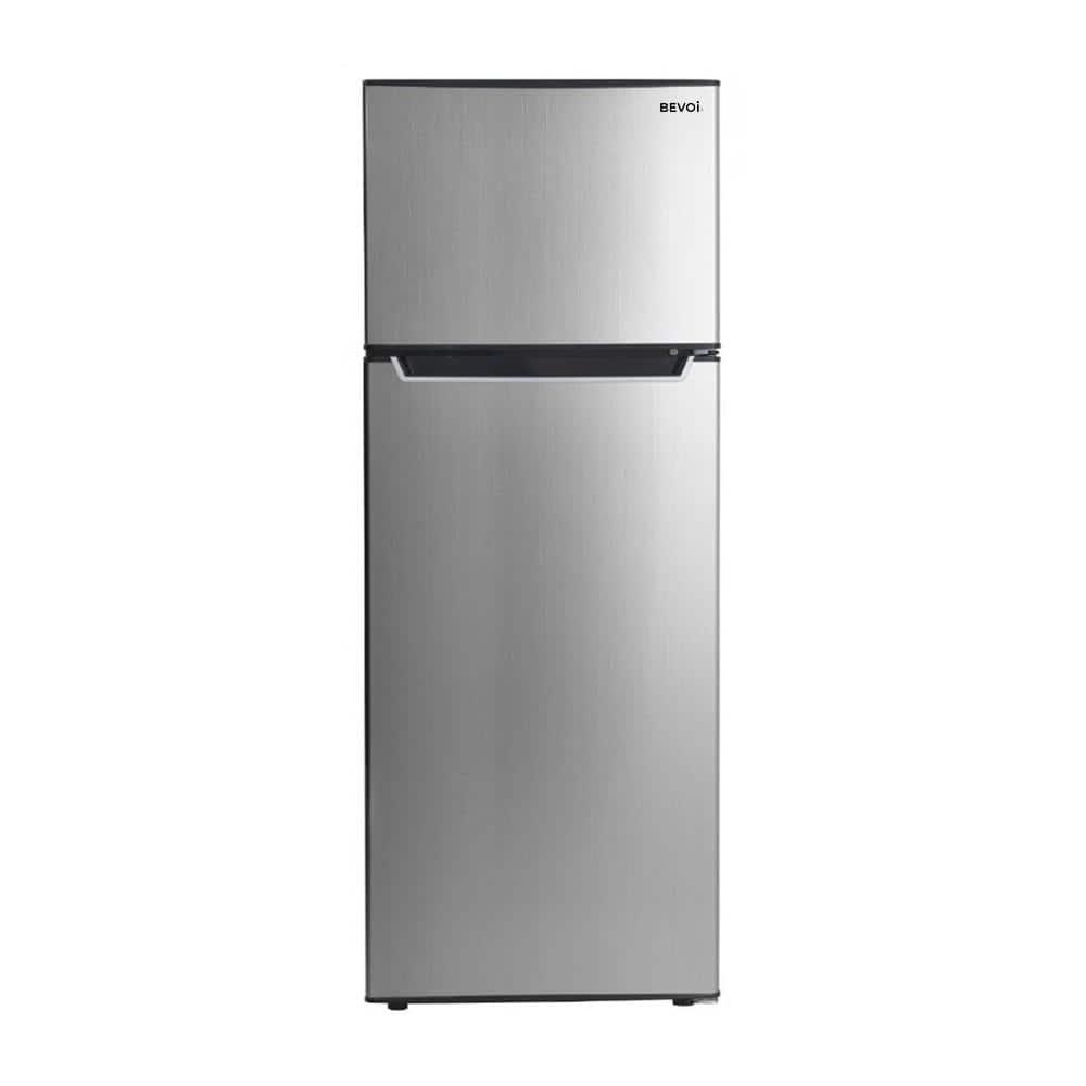 Bevoi 71 cu ft Freestanding Standard Top Freezer Refrigerator in Stainless Steel