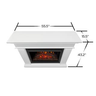 Real Flame Centennial Grand 55.5 in. Freestanding Wooden Electric Fireplace in White 8770E-W