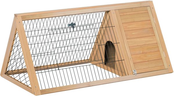 PawHut Wooden A-Frame Outdoor Rabbit Hutch