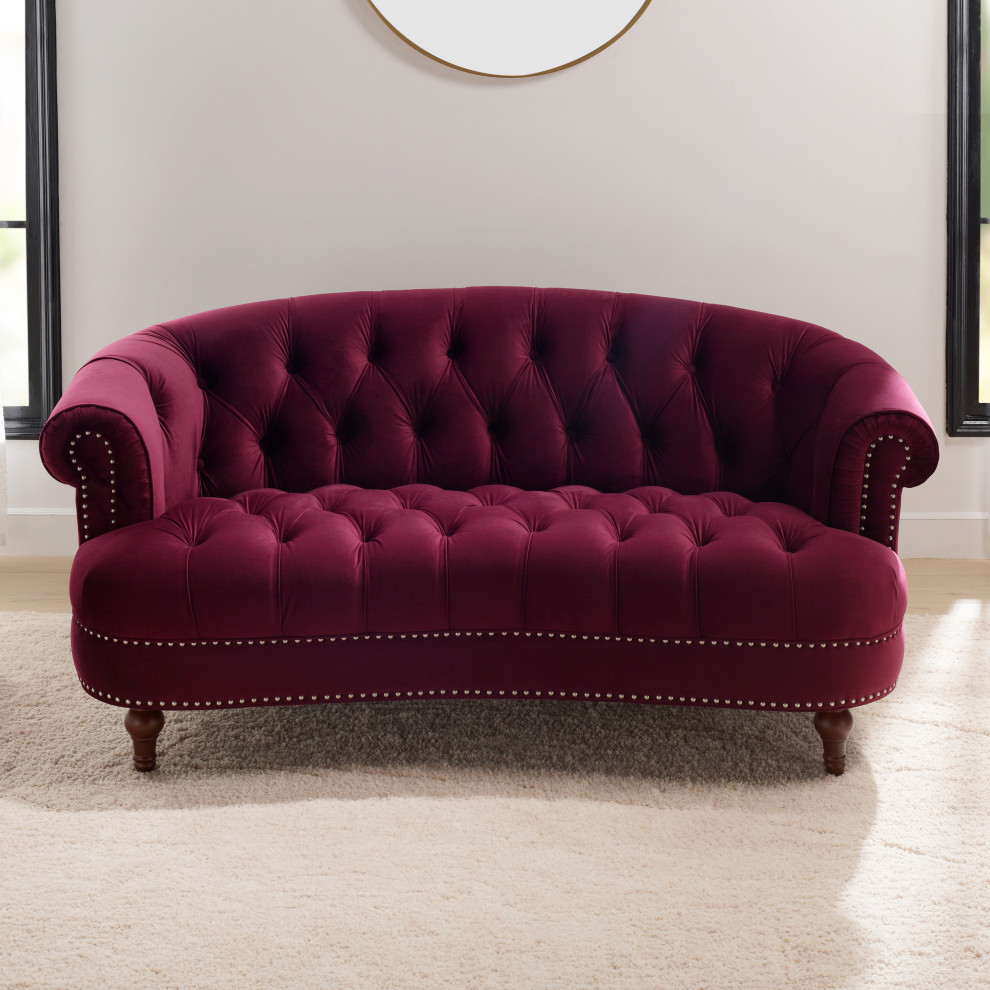 La Rosa Victorian Chesterfield Loveseat   Eclectic   Loveseats   by Jennifer Taylor Home  Houzz