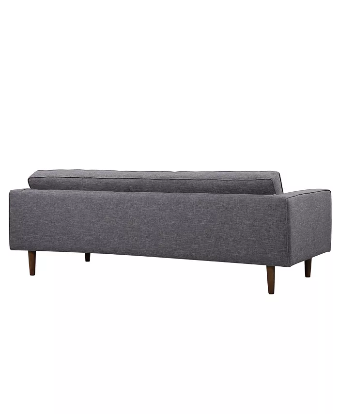 Armen Living Element 85 Linen and Walnut Legs in Mid-Century Modern Sofa