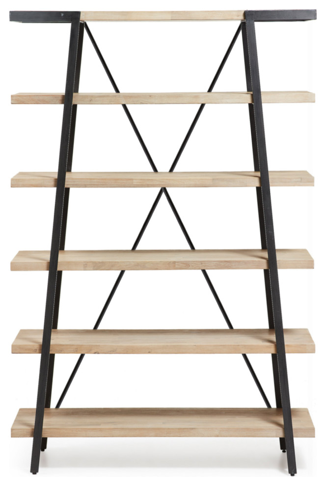 Natural 6 Shelf Bookcase  La Forma Thinh   Industrial   Bookcases   by Oroa   Distinctive Furniture  Houzz