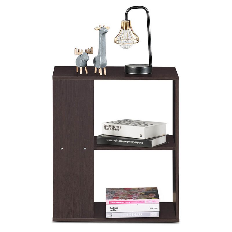 2-Tier Side End Table with Storage Shelves