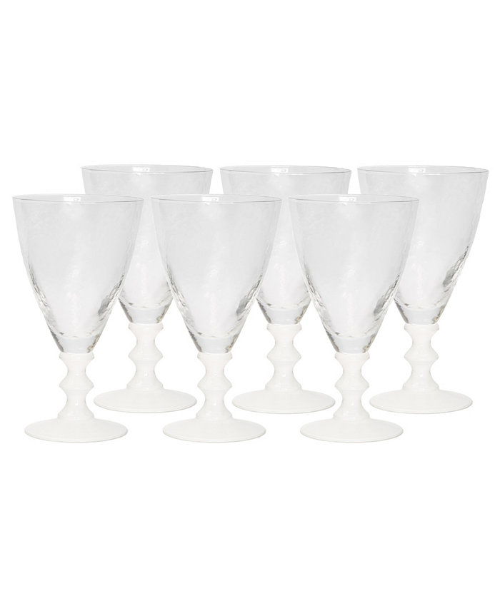 Classic Touch White Stemmed Wine Glasses Set of 6