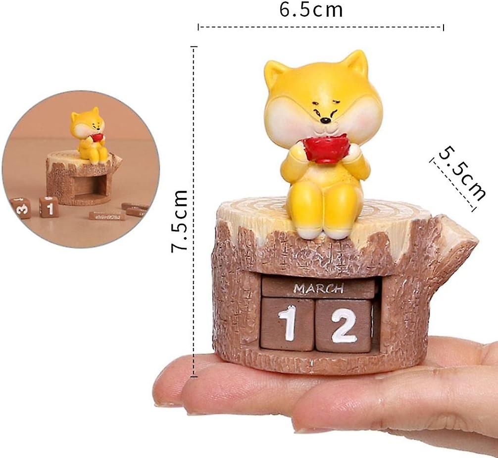 Desk Calendar Blocks Date Display Creative Table Calendar Resin Perpetual Calendar For Home， Dog