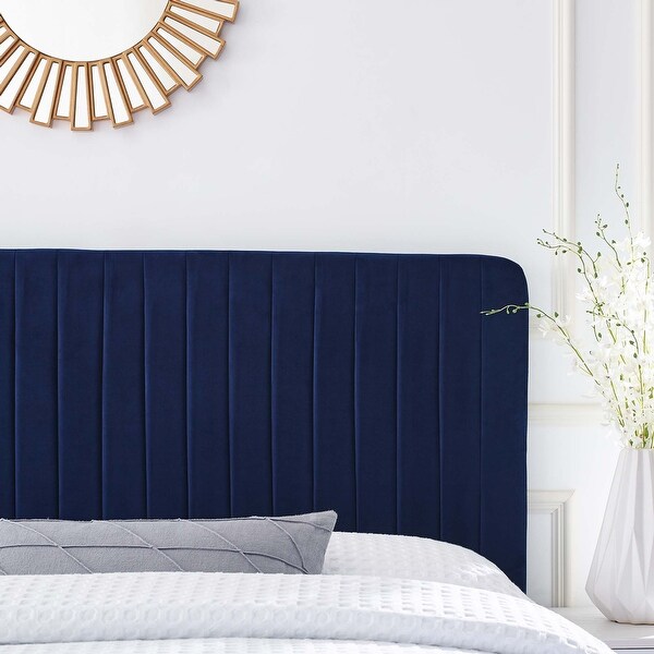 Milenna Channel Tufted Performance Velvet Twin Headboard - - 34422246